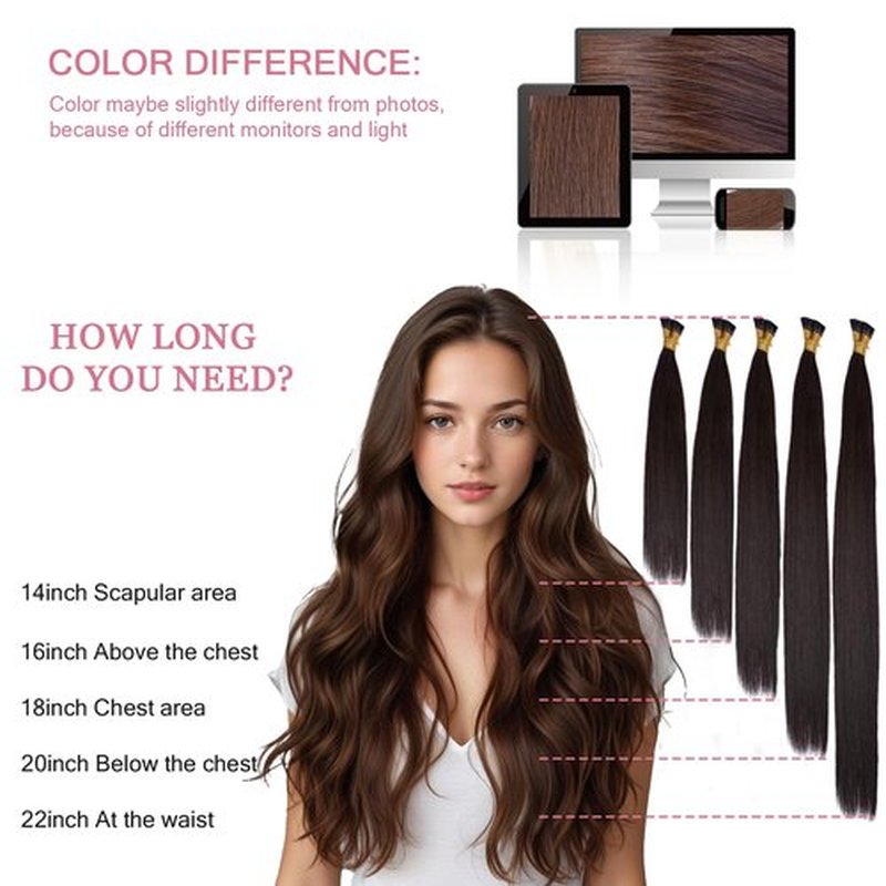 Eliysako Remy-Hair Nano Bead Hair Extensions Human Hair 18Inch 40g/pack Nano Ring Hair Extensions Human Hair Color #P60/16 Grey Brown Mix Blonde Long Straight Invisible for Women