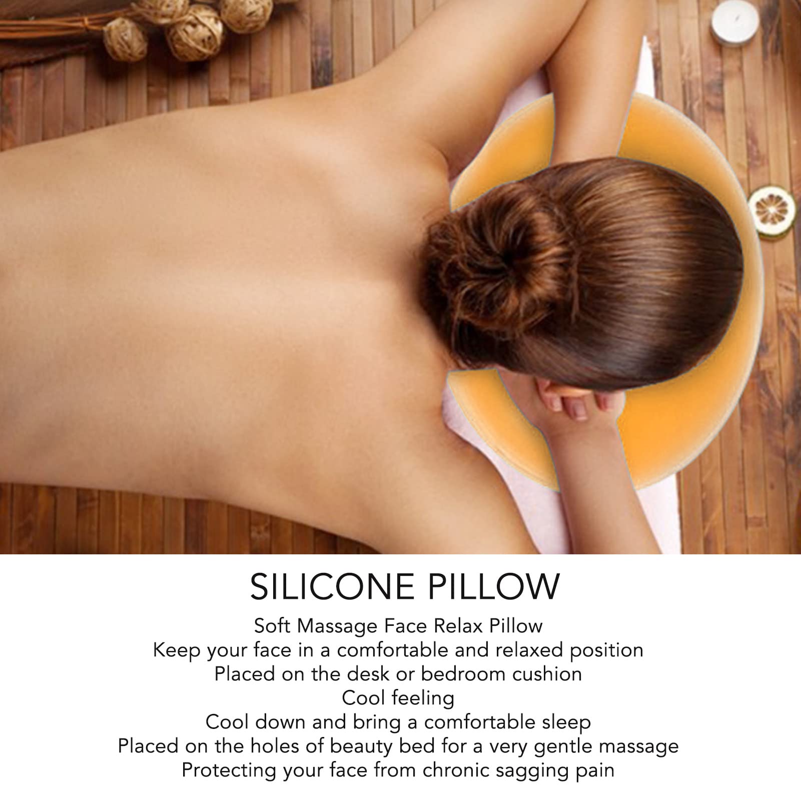 Dioche Silicone Face Cushion for Massage Table, Gel Face Pad, Soft Massage Face Relax Pillow, Silicone SPA Beauty Salon Skin Care Head Cushion Pad