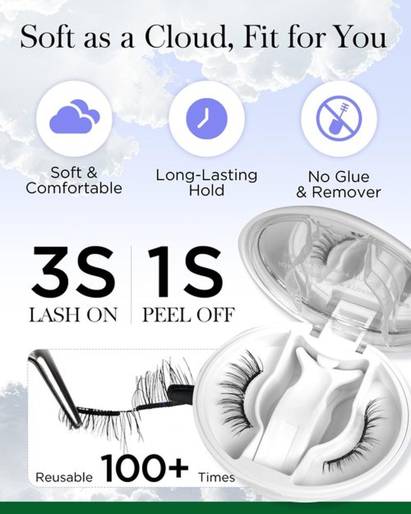 BEYELIAN Magnetic Eyelashes with Applicator, Upgrade Soft Magnetic Lashes Portable Magnetic Eyelashes Natural Look, Reusable, No Glue Needed Fales Eyelashes for Eye YT25 (All-In-One & Comfortable)