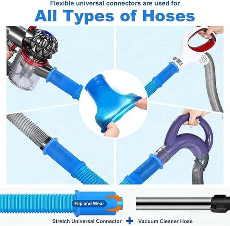 Skiennix Dryer Vent Cleaning Kit - Universal Lint Vacuum Attachment with Long Hose & Brush | Quick Lint Removal