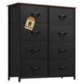 DWVO Fabric Dresser - 8 Drawer Tall Chest with Sturdy Steel Frame & Wooden Top | Ideal for Bedroom & Living Room