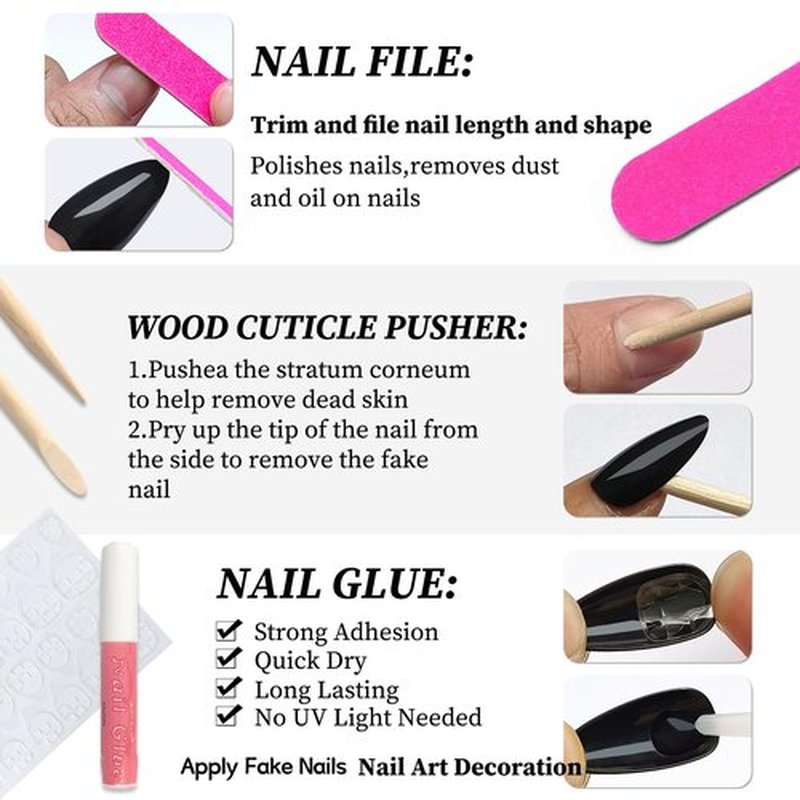 Lifextol 240PC Nude Almond Press on Nails, Medium Fake Nails Press ons, False Acrylic Nails with Glue&Adhesive Tabs
