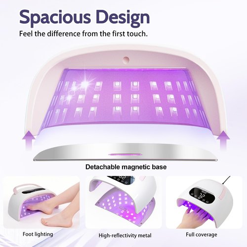 Shexnail UV Nail Lamp, Upgrade Plug-in LED Nail Lamp, Smart Sensor Portable UV Light for Gel Nails 30s Fast Cure 4 Timers for Gifts for Women