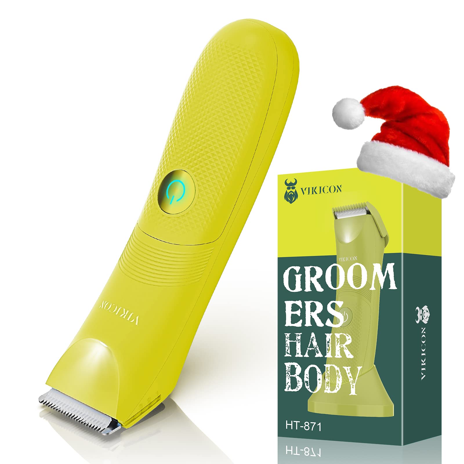 Unisex Hair Trimmer with Adjustable Guards, Cordless Electric Razor, Yellow