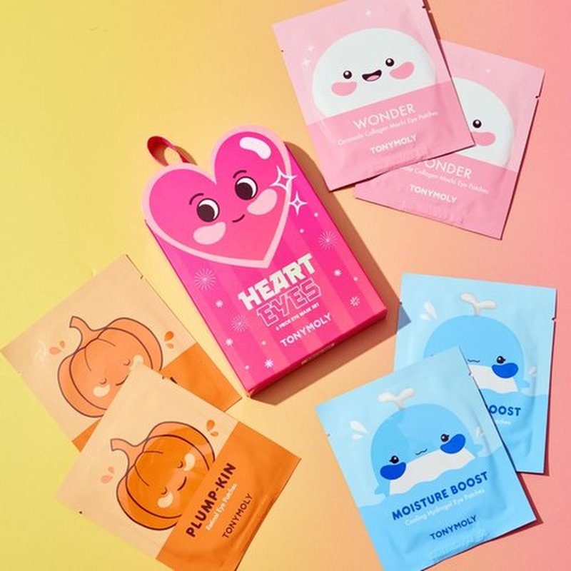 TONYMOLY Hydrogel Eye Mask Set - 6 Assorted Masks for Fine Lines, Dark Circles | Collagen & Retinol Infused