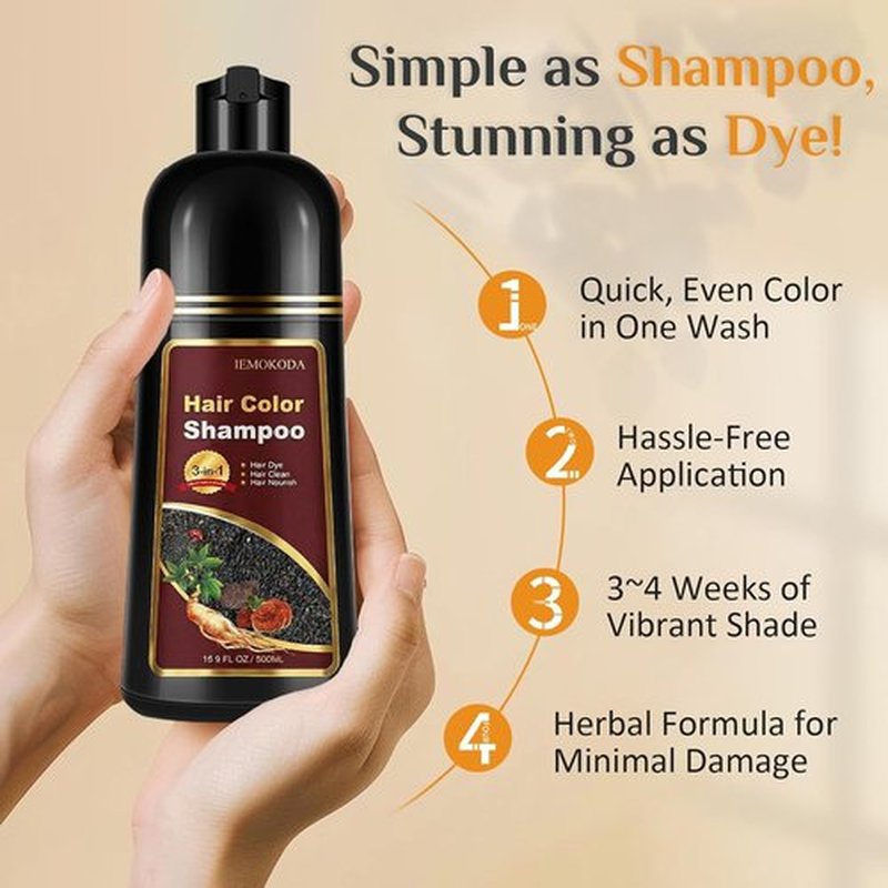 Regine Switzerland Chestnut Brown Hair Dye Shampoo - 3-in-1 Instant Color & Gray Coverage, 16.9 Fl Oz