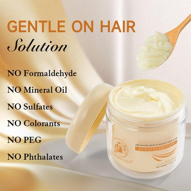 Aomimegel Collagen Hair Mask,Deep Repair Conditioning Argan Oil Hair Mask for Damaged Hair Treatment, Deep Conditioner Hydrating Hair Masque for All Hair Types 16.9oz 500ml