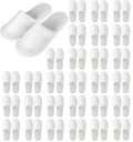 Nexboraque 30 Pairs 10.5 Inch Disposable Slipper for Guests, White Spa Slippers Bulk House Slippers Non Slip Closed Toe Travel Footwear for Hotel Guests Women Men, Medium