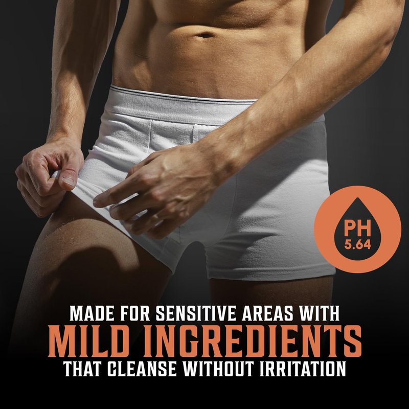 Viking Revolution Mens Intimate Wash - Foaming Body Wash Men with Aloe Vera, Tea Tree Oil, Witch Hazel - Cleaning, Refreshing Soap for Mens Hygiene Essentials - Stocking Stuffers for Men (3.4 fl oz)