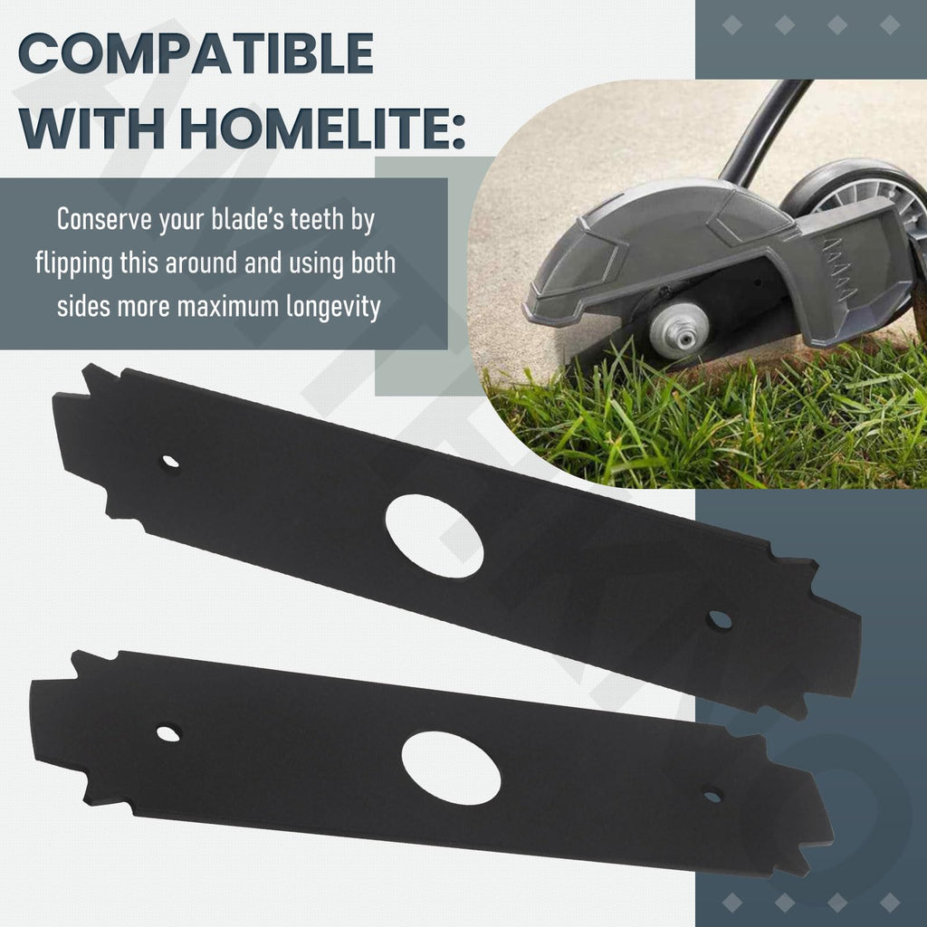 AMTHKNO AC04215 Reversible Heavy Duty Hardened Steel Edger Blade - for Replacement Ryobi 8 Inch Edger Blade, Fits Edgers Models UT50500, UT15518, RY15518, RYEDG11, P2310 and P2300B. (2)
