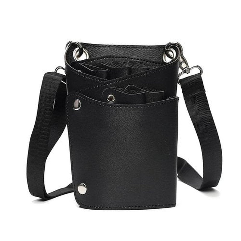 Scissor Bag, faux Leather Salon Barber Professional Scissors Holster Hair Stylist Tools Bag with Waist Shoulder Belt