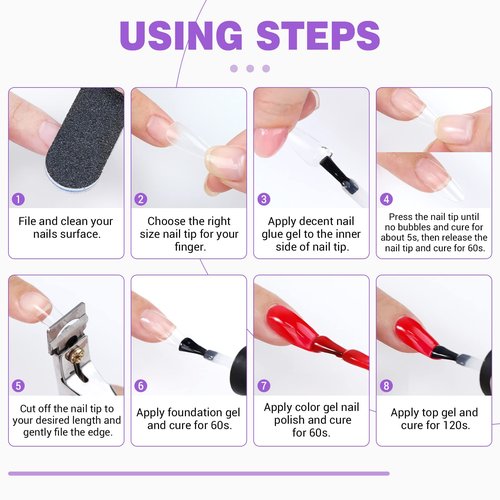 SAVILAND Gel Nail Glue with Lamp: U V Nail Glue Gel DUO for Nails Tips 15 ML and U V Light for Nails Fast Curing Gel Extension DIY Manicure Art Home Salon Gift