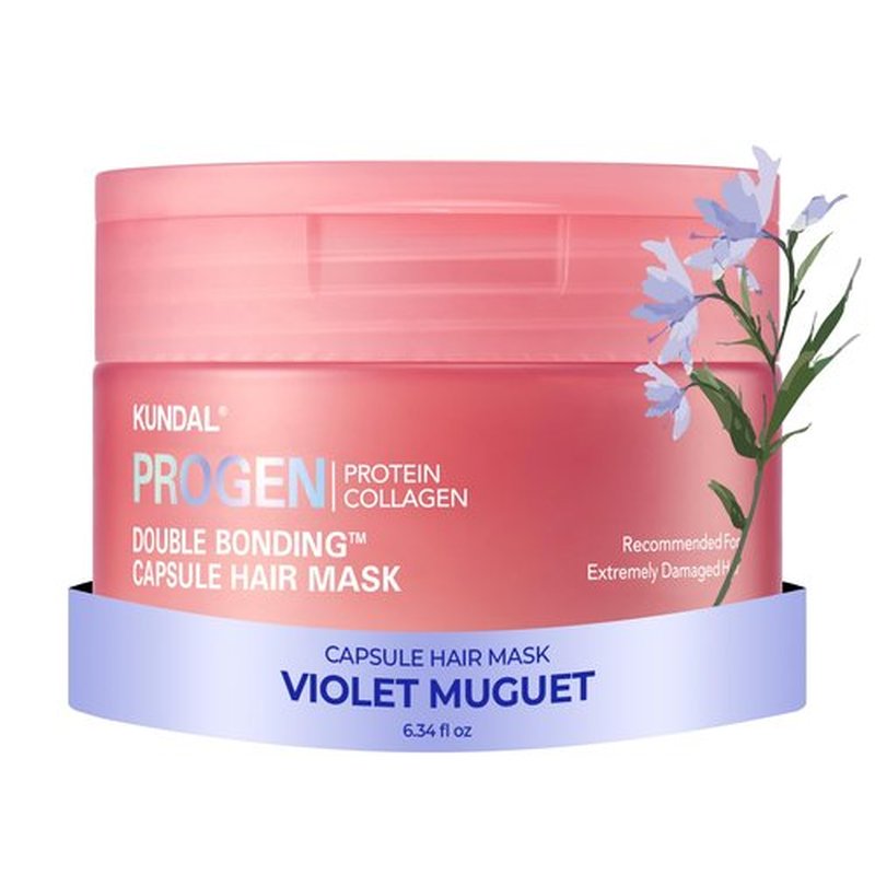 KUNDAL Mega Moisture Hair Conditioner Mask for Dry & Curly Hair, Deep Conditioning Hair Mask with Protein for Hair Repair & Split Hair Care, Violet Mug, 6.3 oz, Valentines Day Gifts