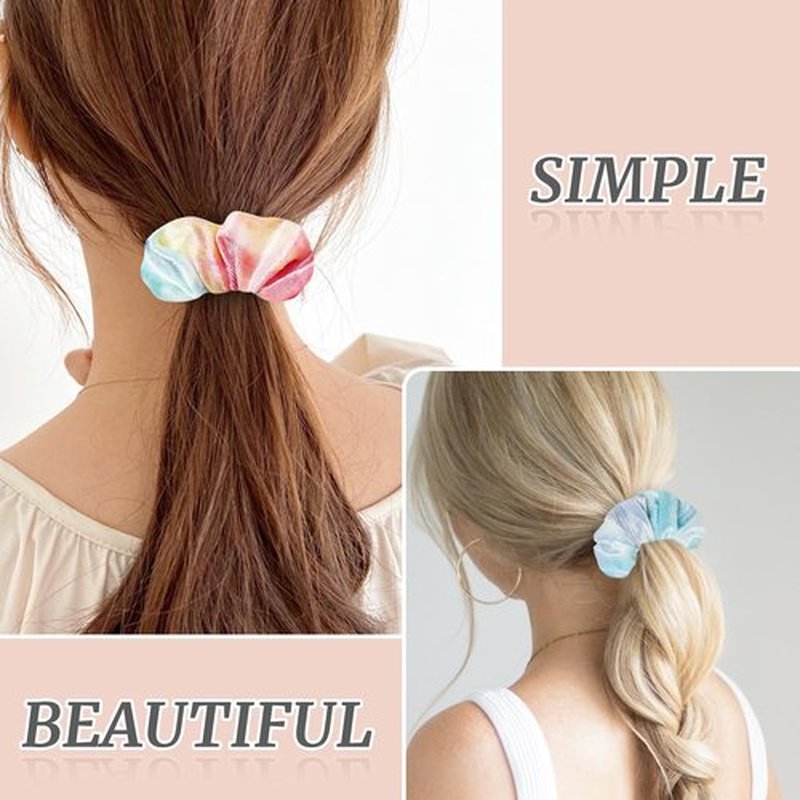 Mirlern Velvet Scrunchies with Zippers Pocket, 8 Pcs Tie Dye Soft Hair Ties, Hidden Pocket Hair Scrunchies Accessories for Women Girls, Soft Ponytail Holder Secret Compartment Items (Rainbow Colors)