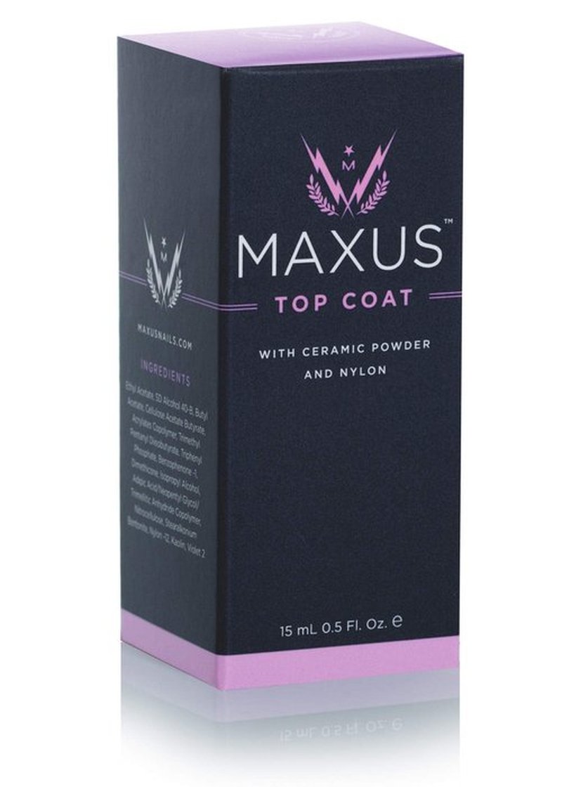 MAXUS Nails Quick-Dry Top Coat – High Shine, Chip-Resistant, Non-Yellowing & Long-Lasting Nail Polish Protector – Vegan, 10-Free, Clear Glossy Finish, 0.5 Oz