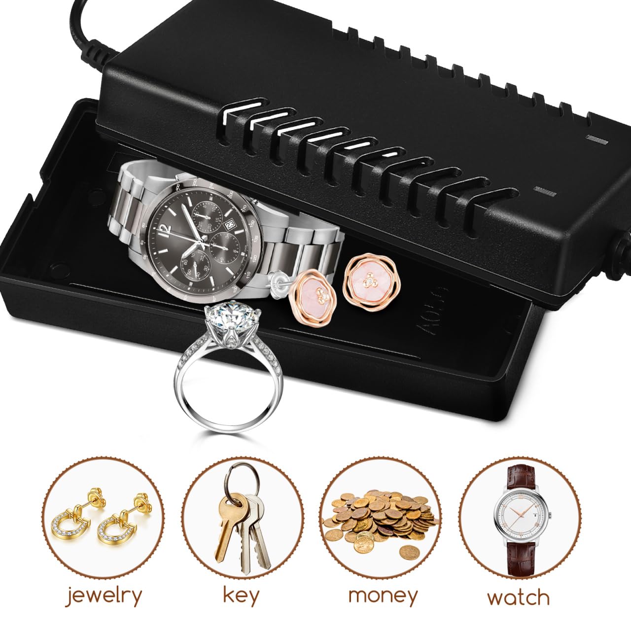 Angoily Fake Charger Safe, Diversion Secret Container, Discreet Laptop Adapter Hidden Safe Compartment Stash Hider Box for Cash Money Key Jewelry Hiding, Power Plug Storing for Home, Office, Car