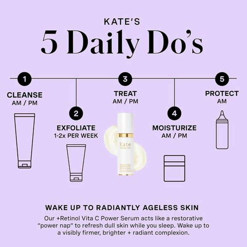 Kate Somerville Retinol Vita C Power Serum - Clinically Proven Anti-Aging Treatment for Brighter, Smoother Skin | 1 Fl Oz