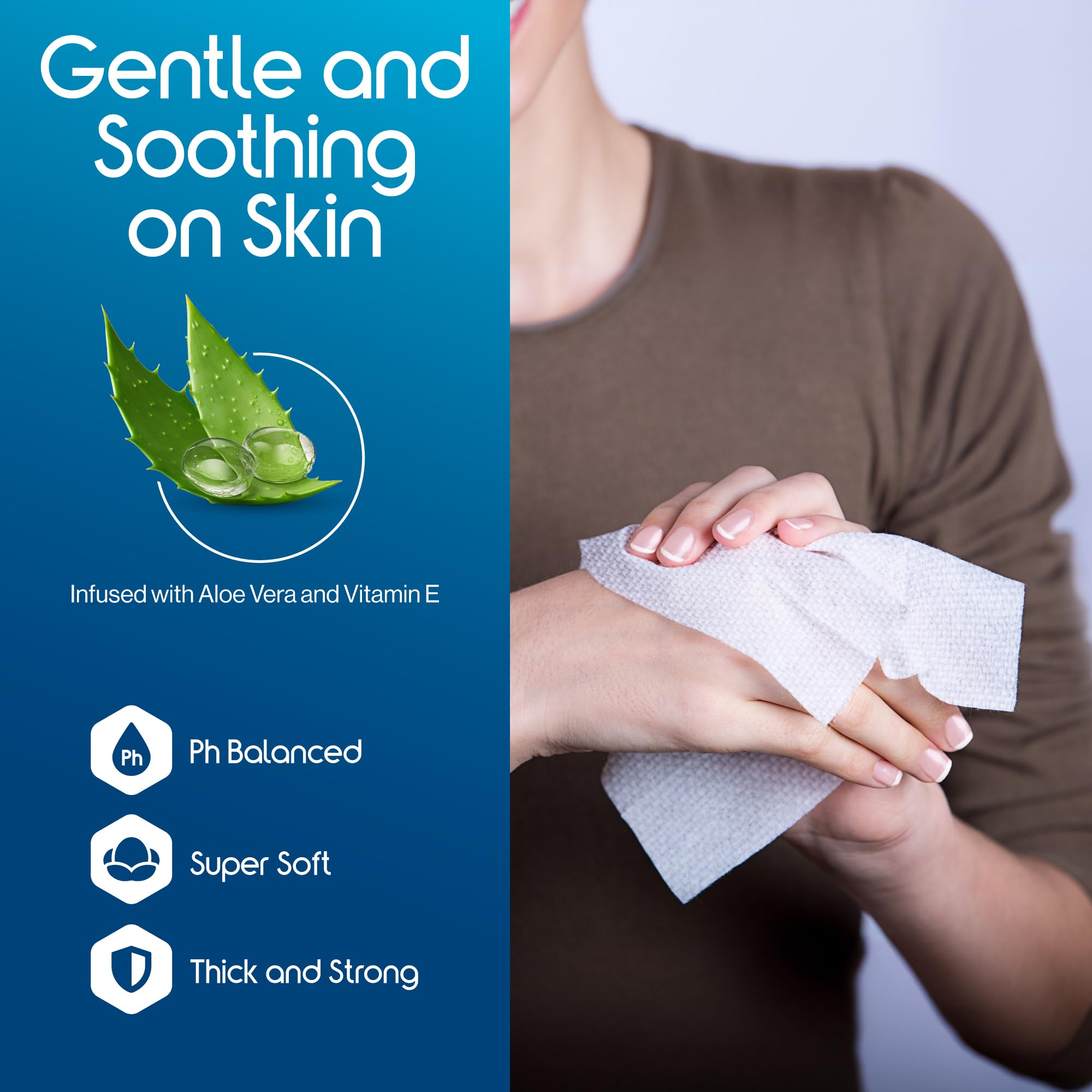 Inspire Adult Wet Wipes, Wash Cloths, Incontinence & Cleansing for Elderly Extra Large, 8"x12" (300 count)