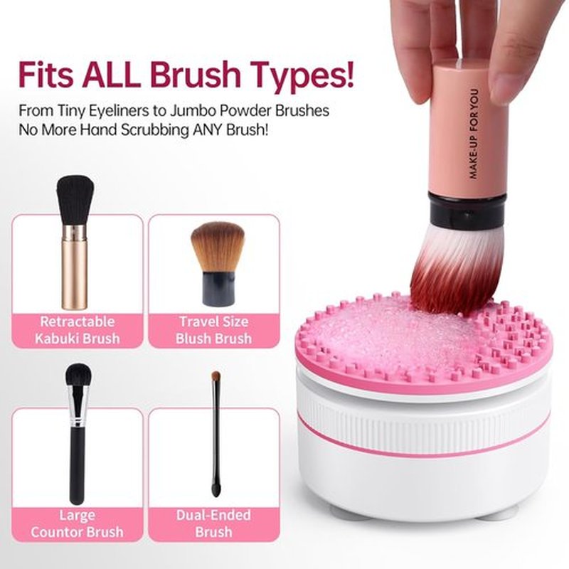 Norate Electric Makeup Brush Cleaner - Automatic Spinning Washer with 1.98 Fl.Oz Cruelty-Free Shampoo | Ideal Gift for Makeup Lovers