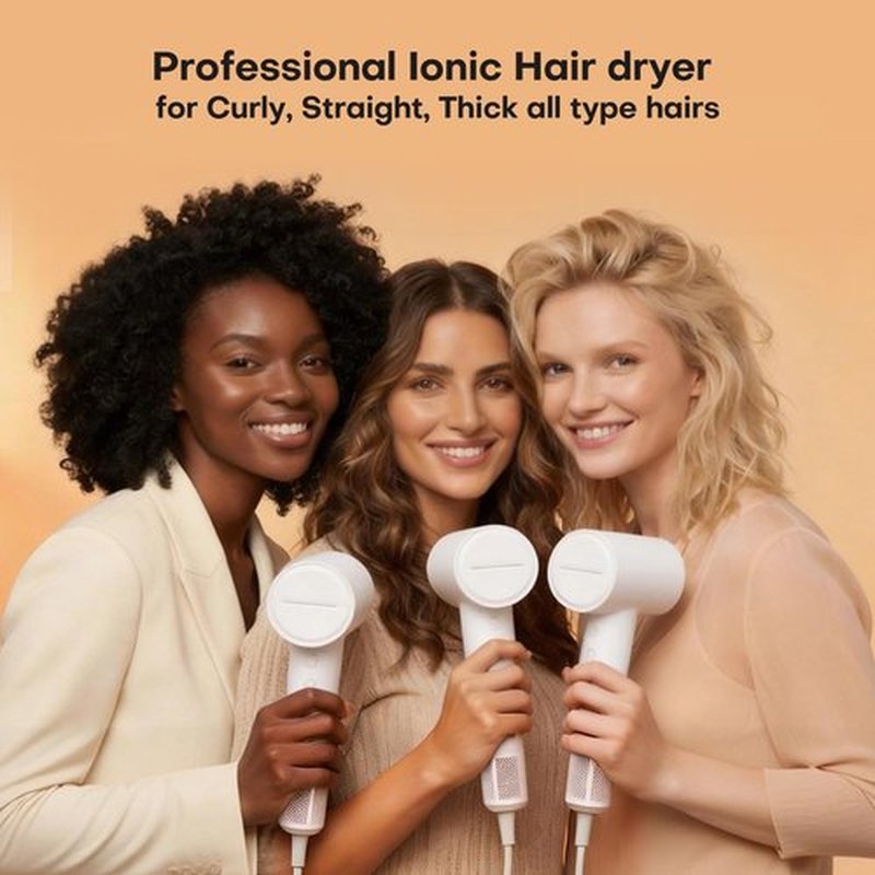 High Speed Hair Dryer 110000 RPM with 1 Billion Plasma Ions, Ionic Blow Dryer Frizz Free Fast Drying with Magnetic Diffuser for Curly Hair, Low Noise Lightweight Thermo Control Hair Dryer for Women.