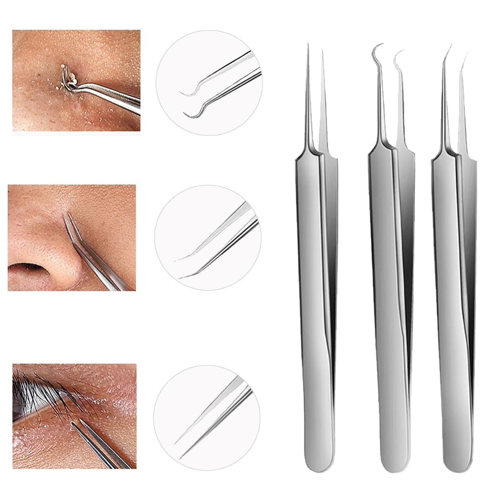 WSYUB Blackhead Tweezers, Blackhead Extractor, Pimple Popper Tool Kit