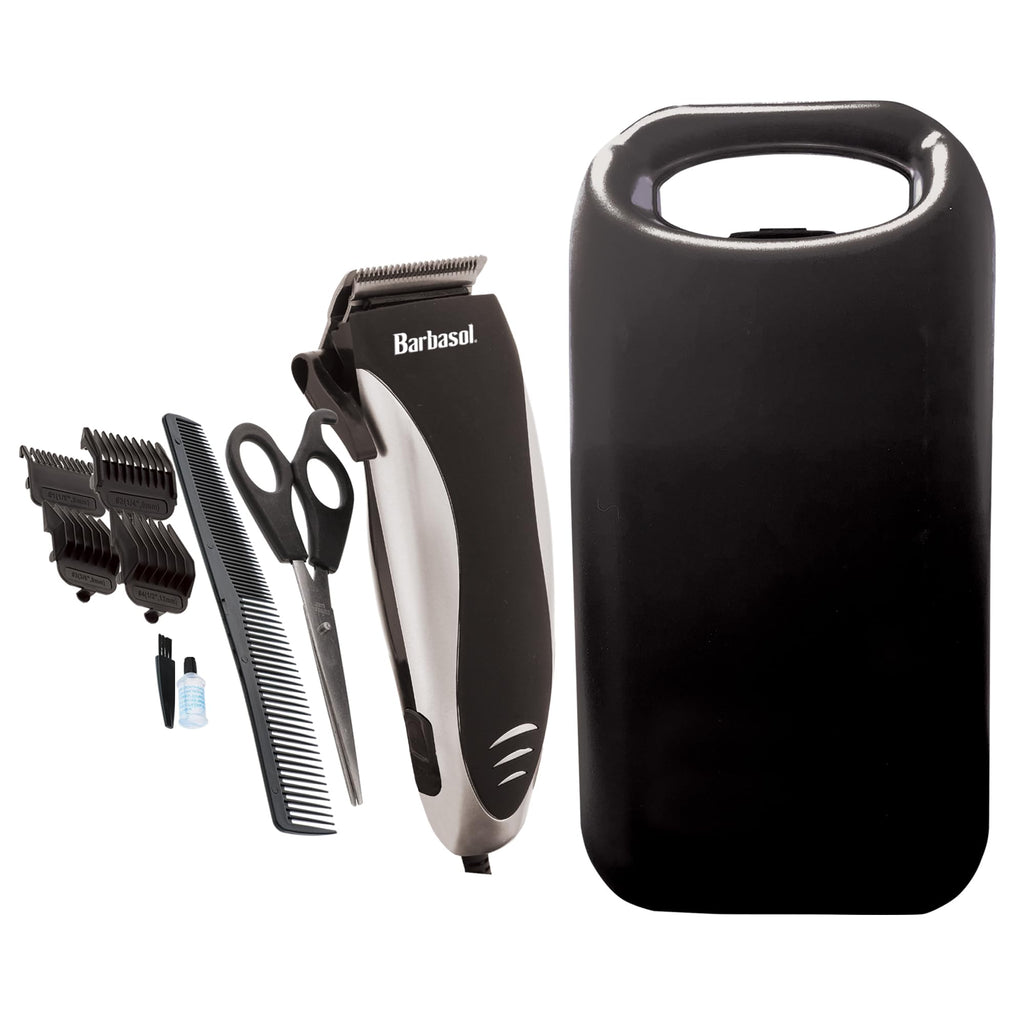 Xtreme Digital Lifestyle Accessories Barbasol Professional Hair Clipper Kit with Stainless Steel Blades, 4 Guide Combs, Adjustable Taper and Travel Bag