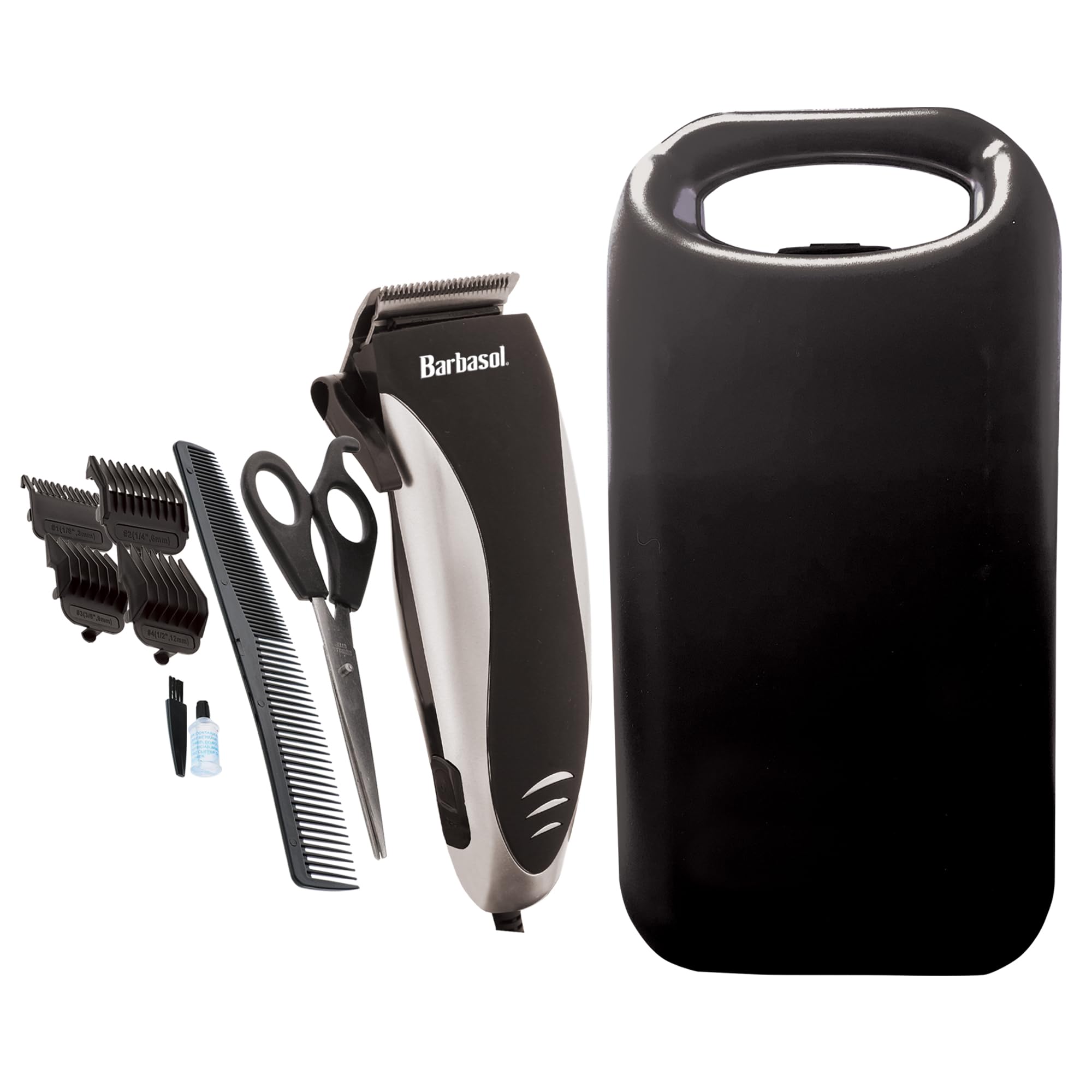 Xtreme Digital Lifestyle Accessories Barbasol Professional Hair Clipper Kit with Stainless Steel Blades, 4 Guide Combs, Adjustable Taper and Travel Bag