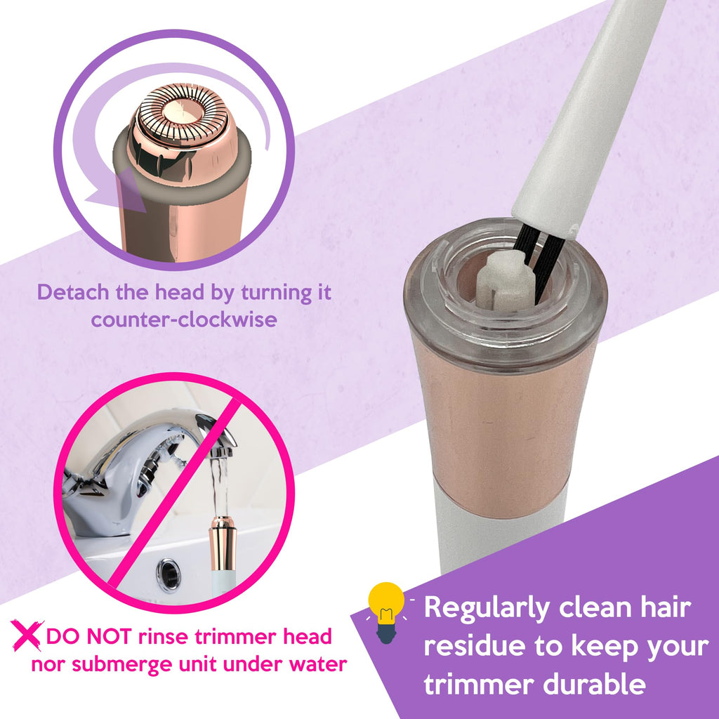Facial Hair Removal for Women, Painless & Flawless Electric Face Hair Remover, Face Shaver Razor & Trimmer for Upper Lip, Chin & Peach Fuzz, 18K Gold-Plated / 360° LED Light/Floating Head Blade