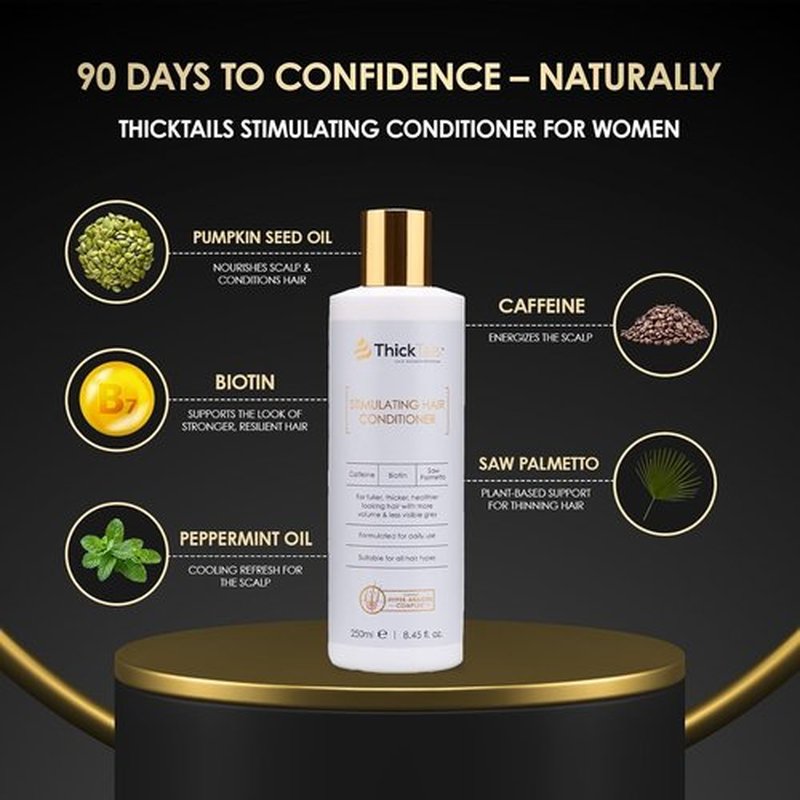 ThickTails Hair Growth Conditioner - Biotin, Caffeine & Saw Palmetto for Thinning Hair | 8.45 fl oz