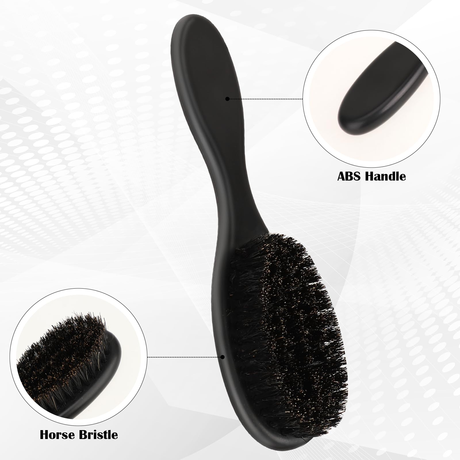 FAIRY CORA Barber Brush Set, 2 PCS Beard Styling Brush with Soft Bristles, Neck Duster and Cleaning Brush for Men's Grooming, Professional Grooming Tools with Sturdy ABS Handle, Black