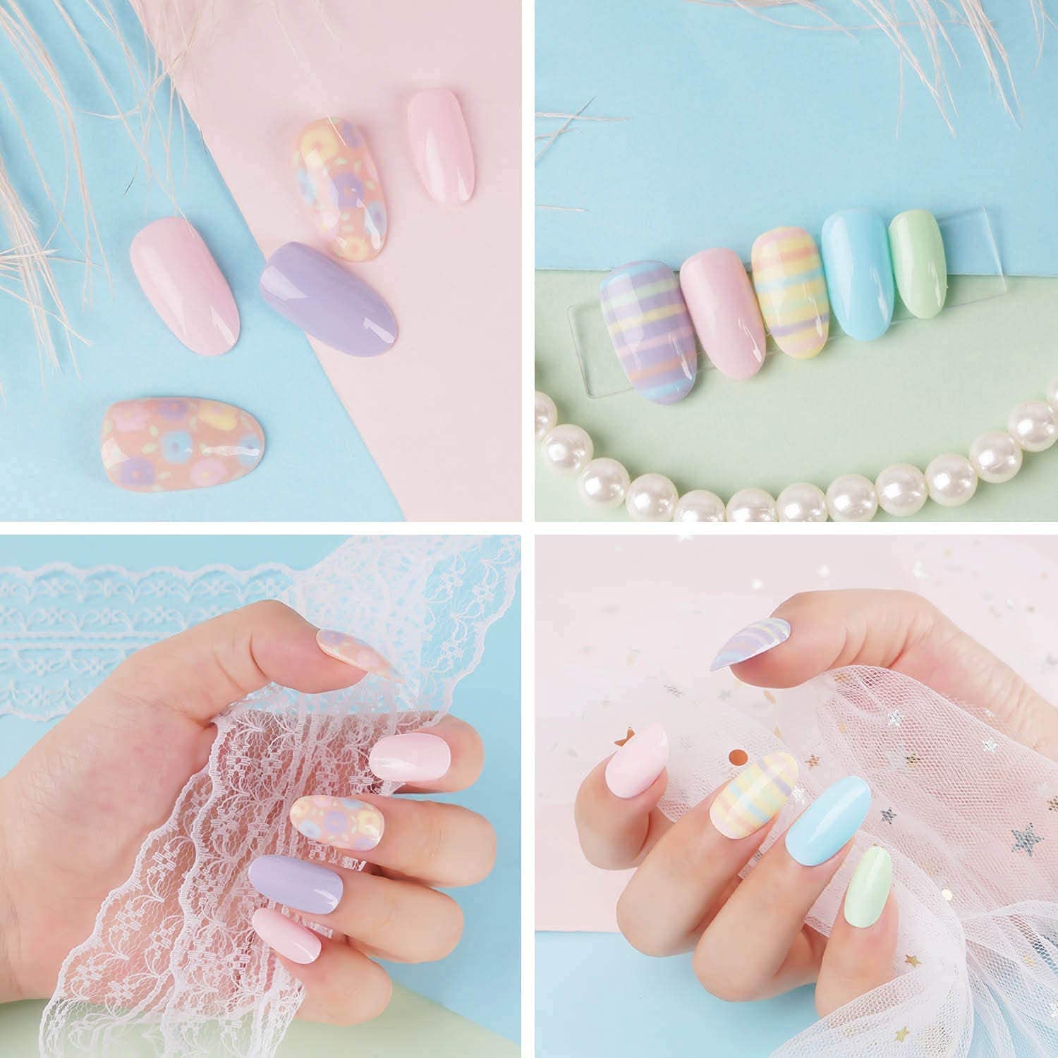 Vishine Pastel Gel Nail Polish Set - Spring Summer Candy Color Gel Polish, Soak Off Gel Polish Set, Nail Lamp Required, 8ml Each Bottle Decorations Nail Art Gifts Box