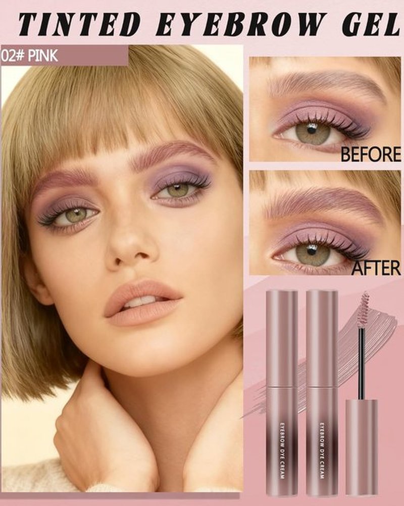 Skiennix Pink Tinted Eyebrow Gel - Long Lasting Waterproof Brow Tinting Kit | Smudgeproof & Transfer-Proof, 2 Pcs