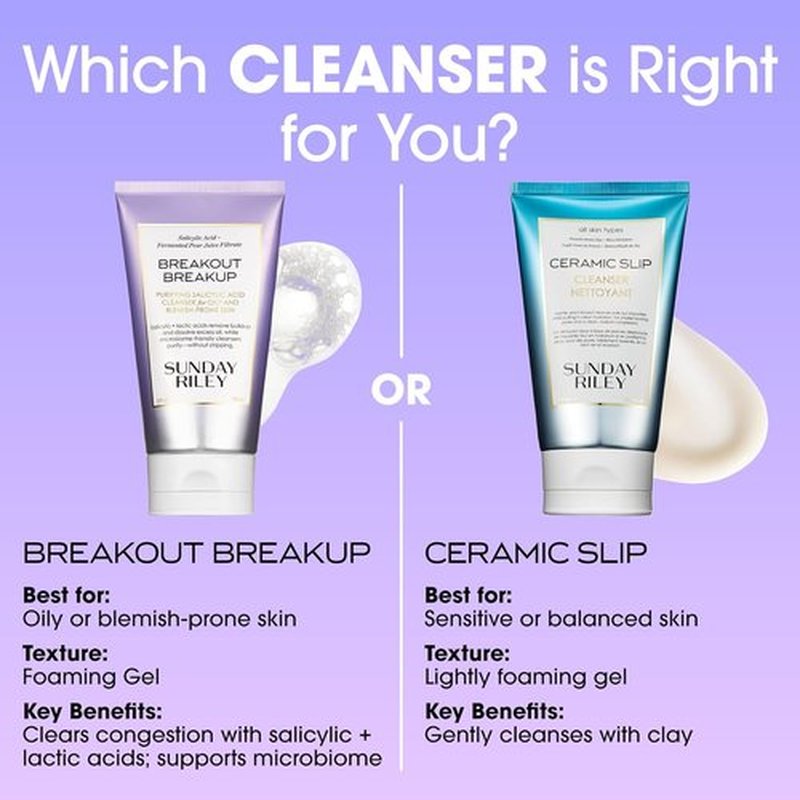 Sunday Riley Salicylic Acid Cleanser - Breakout Breakup Formula for Blemish-Prone Skin