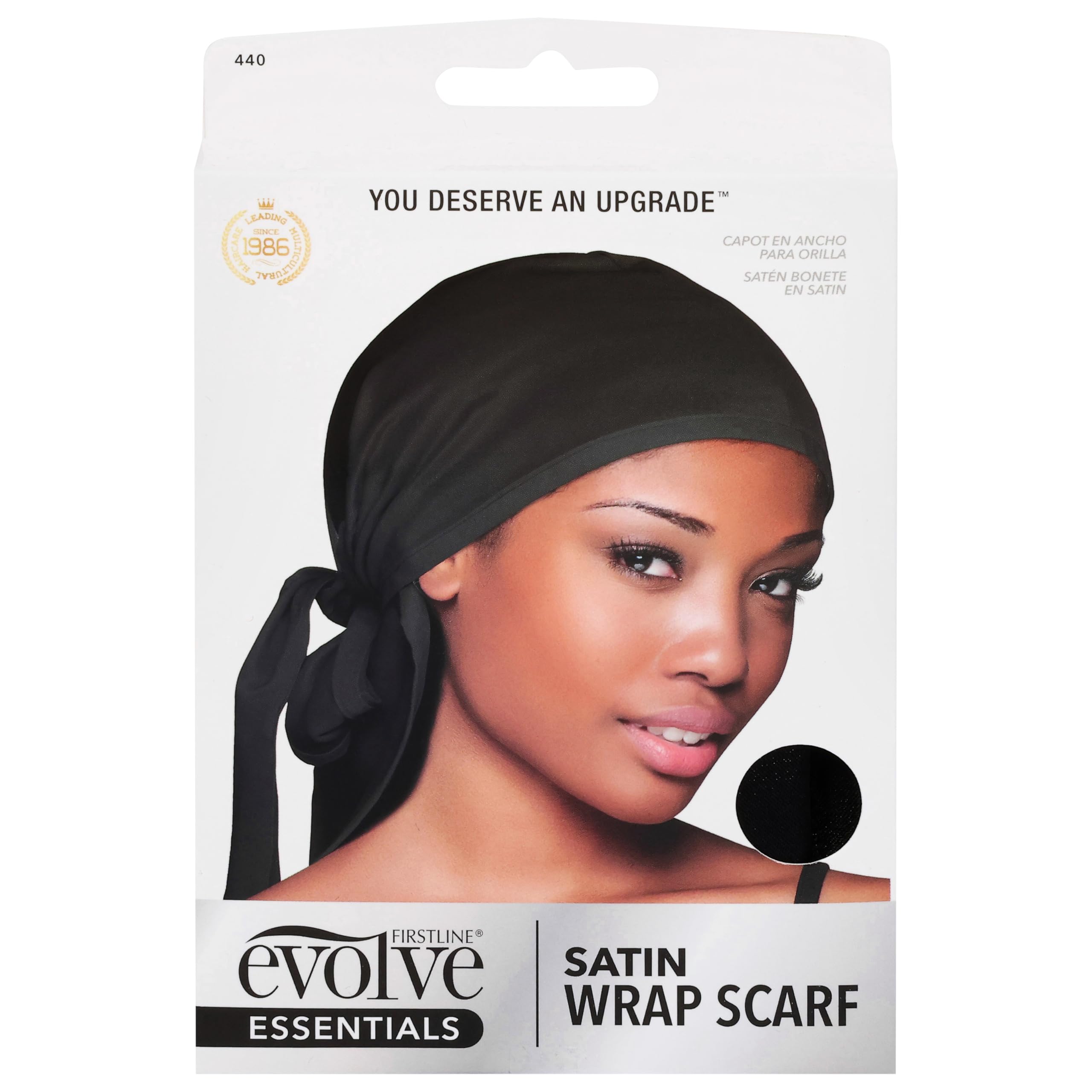 Evolve Satin Wrap Scarf, Black