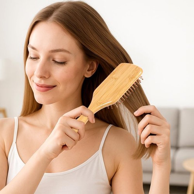 12-Pack Natural Bamboo Hair Brushes for Scalp Massage & Detangling, Anti-Static Wooden Paddle Brush with Ergonomic Handle and Bamboo Bristles, DIY Engraving Gifts for Women/Men/Kids, All Hair Types