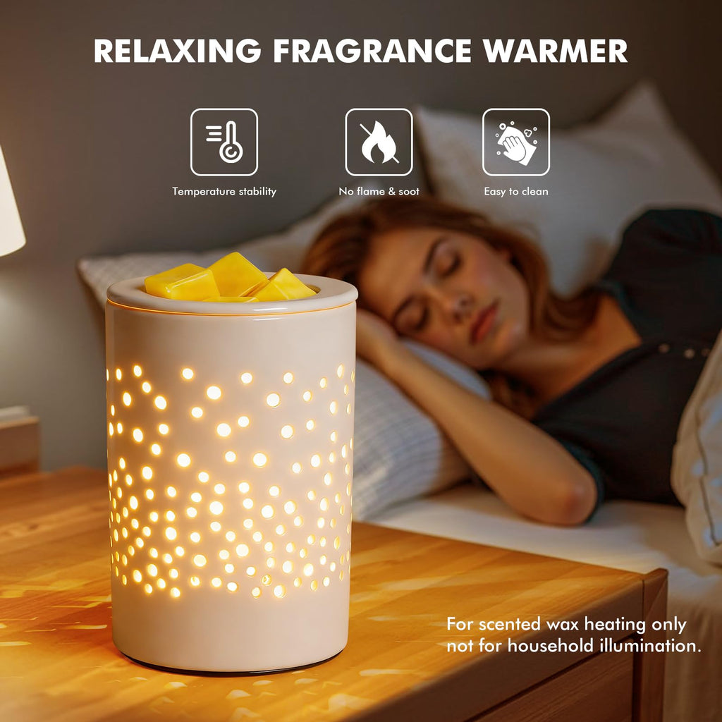 Bobolyn Ceramic Electric Wax Melt Warmer Candle Warmer Lamp Melt Wax Cube Melter Fragrance Warmer- Ideal Gift for Wedding, Spa and Aromatherapy