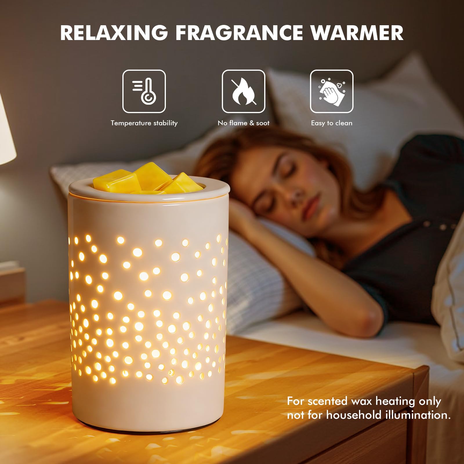 Bobolyn Ceramic Electric Wax Melt Warmer Candle Warmer Lamp Melt Wax Cube Melter Fragrance Warmer- Ideal Gift for Wedding, Spa and Aromatherapy