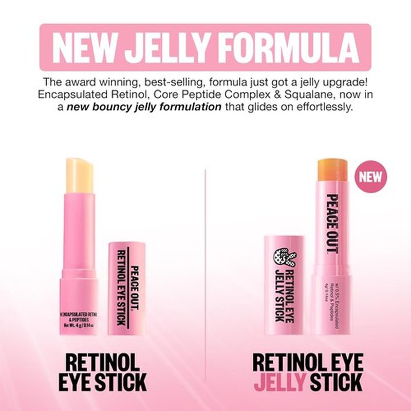 Peace Out Retinol Eye Jelly Stick - Hydrating Under Eye Treatment for Fine Lines & Wrinkles | 0.14 oz