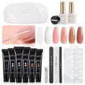 GAOY Poly Gel Nail Kit with U V Light Starter Kit, 6 Pcs Builder Gel Extension Kit for Beginners with Everything Nail Art DIY