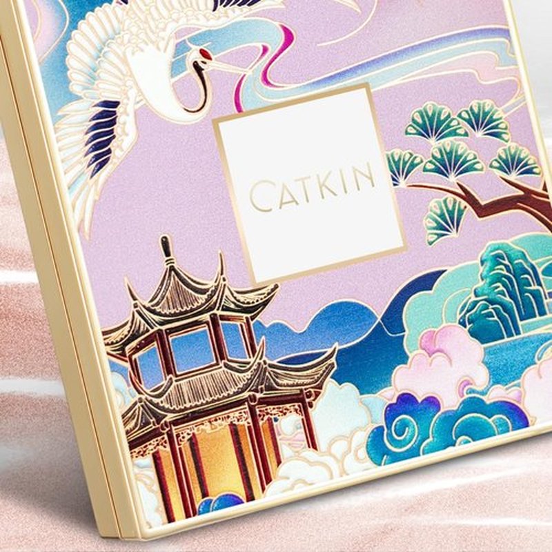 CATKIN Cheek Powder Blush Baked Pink Makeup Blusher Creamy Light Weight Natural Finish 10g (C06 Misty Rain)