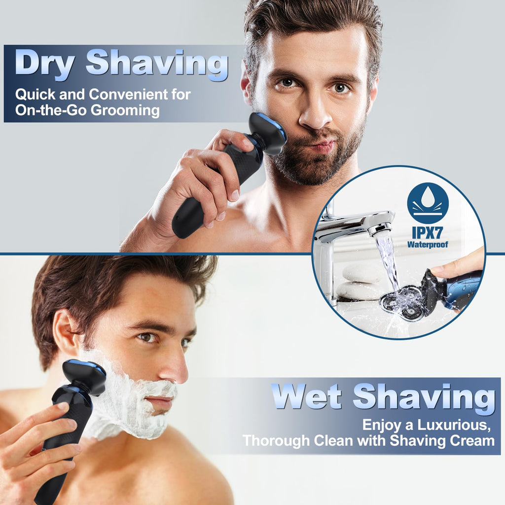 Electric Razor for Men,Mens Razors for Shaving face,LED Display/Waterproof/Rechargeable Electric Shaver for Men
