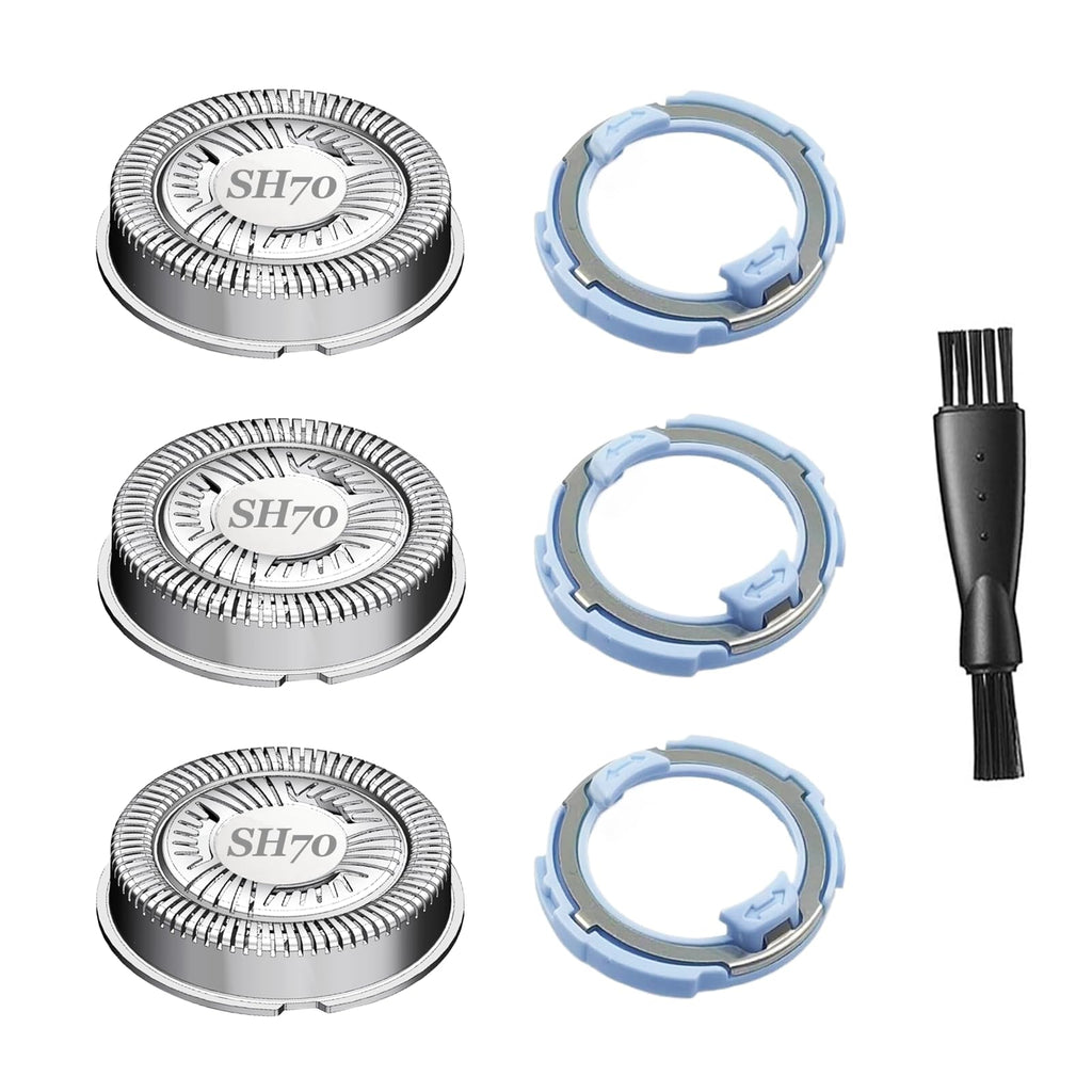 SUPERNB SH71 Replacement Heads for All Series 7000 9000 and Series 5000 Angular, Dual Ring Mesh for Efficient Shave, Fits S5xxx/S6xxx/S7xxx, 3-Pack