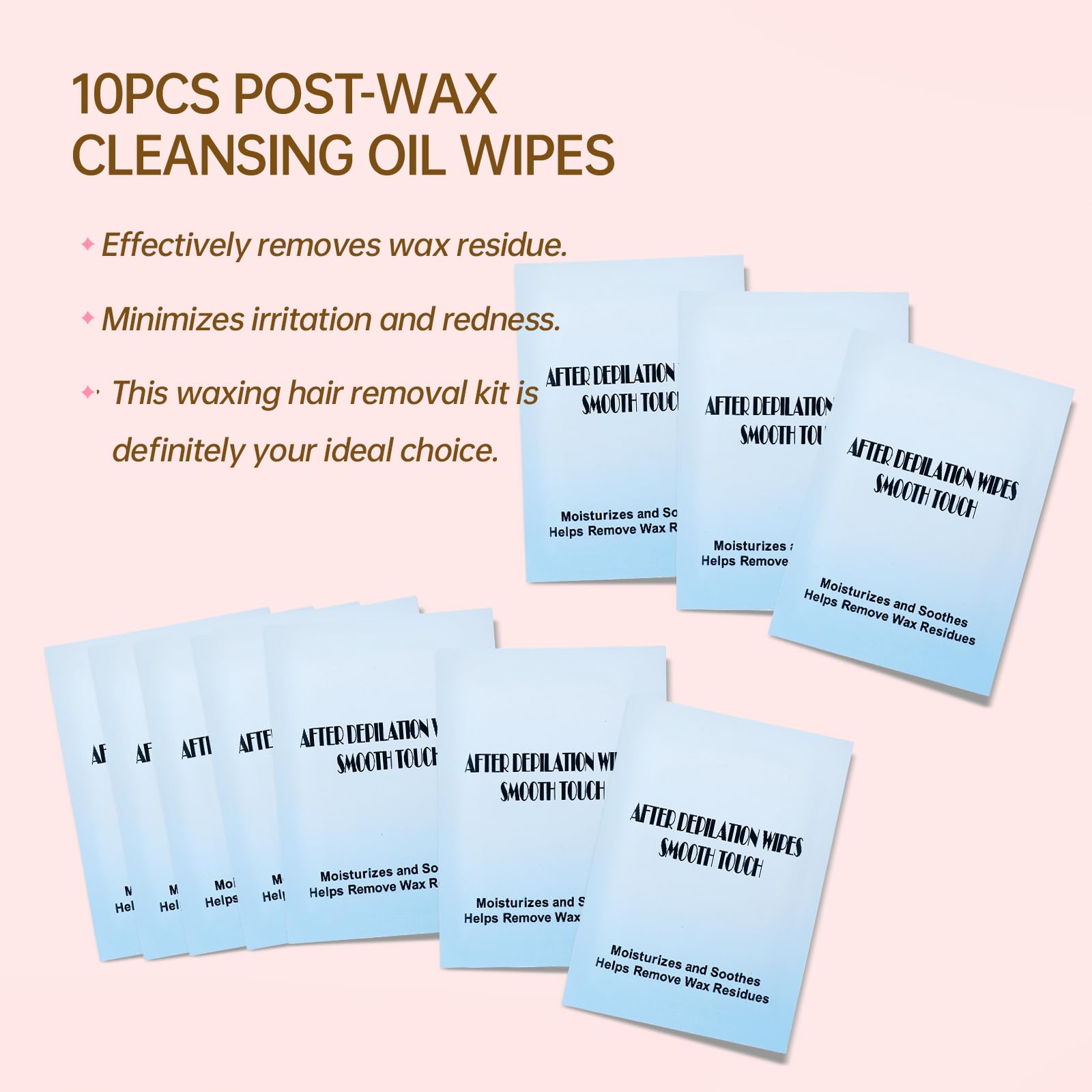Roll on Wax Refill: 4 Rose Wax Roller Refill with 10 wipe - Hair Removal Cartridge for Body Legs Arms (100g/3.53oz, 4 Pack)