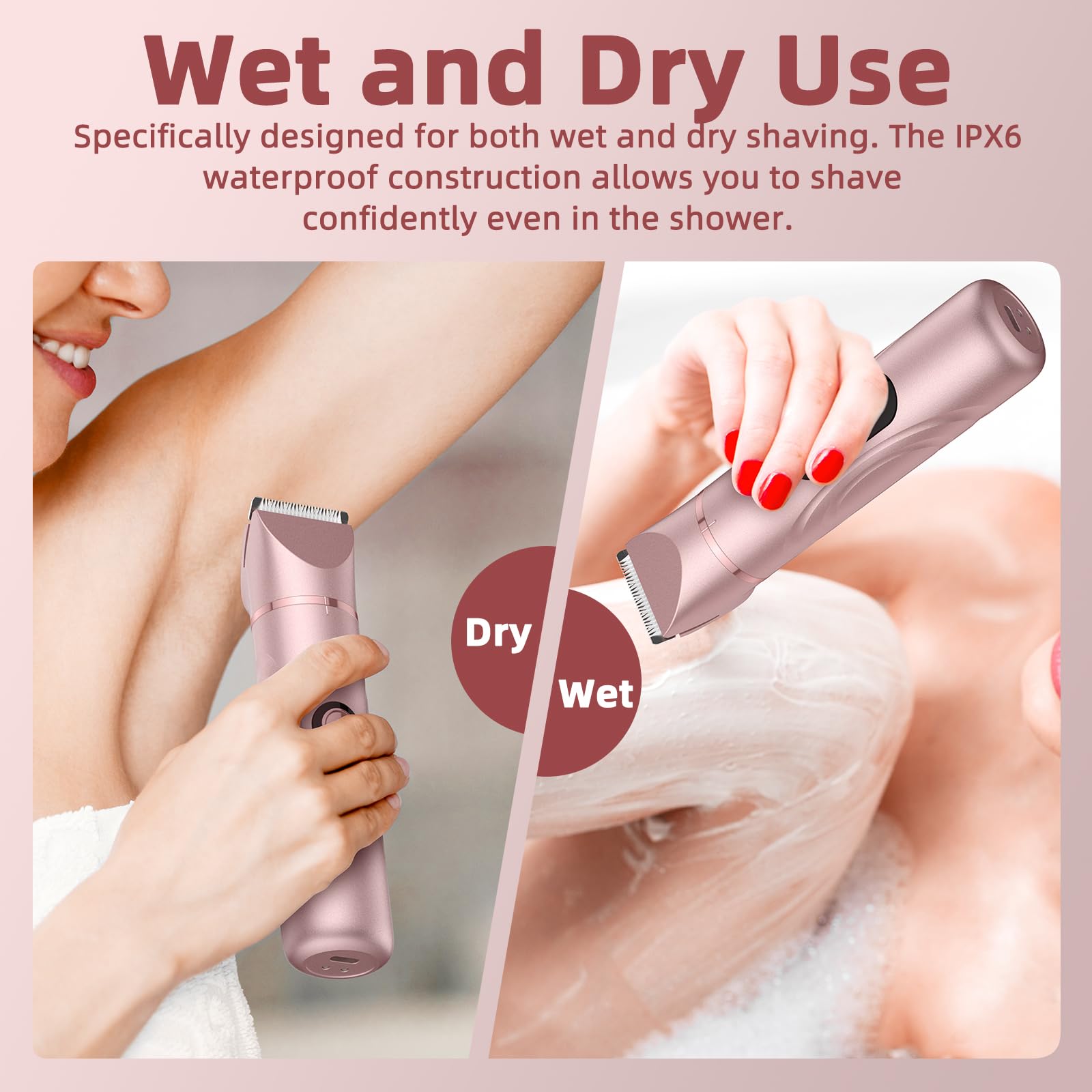 Bikini Trimmer for Women, Nose Hair Trimmer, Painless Electric Razor, Smooth Facial Hair Remover, Body Hair Trimmer for Legs and Armpit