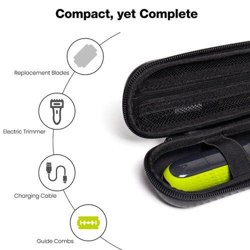 Nincha Compact Travel Trimmer Case - Hard Carrying Case for Philips Hybrid Trimmer & Shaver | Black