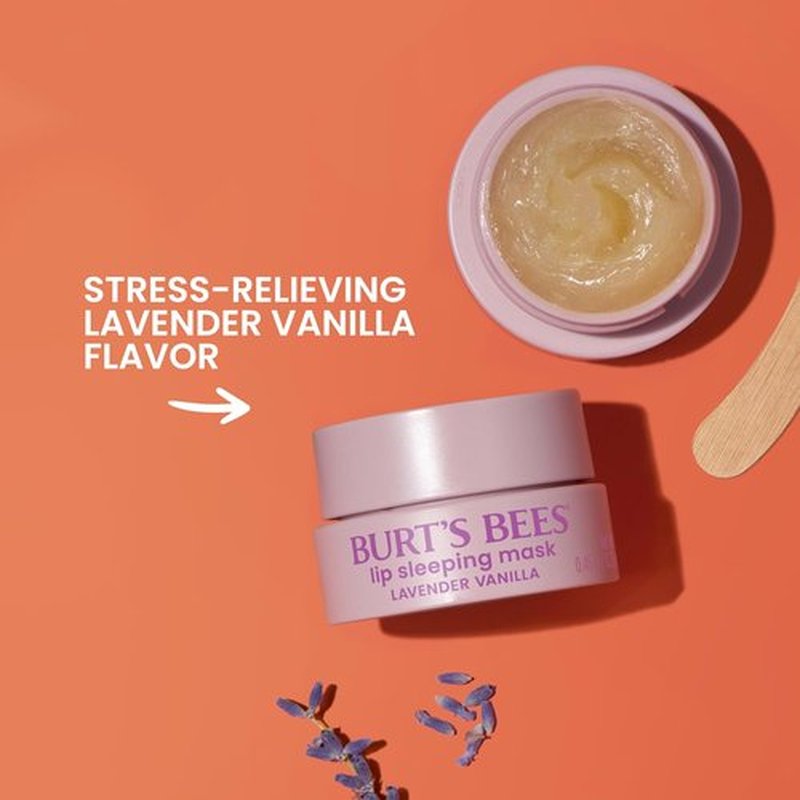 Burt’s Bees Lip Sleeping Mask - Lavender Vanilla Hydration with Hyaluronic Acid & Squalane | 0.45 oz.