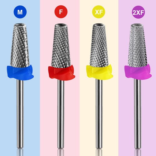 HungGato 5 in 1 Nail Drill Bits, Professional Carbide Tungsten Multi-Function Electric File for Gel & Acrylic, Manicure Pedicure Cuticle Gel Polishing, Technicians Bits for Salon & Home (Medium)