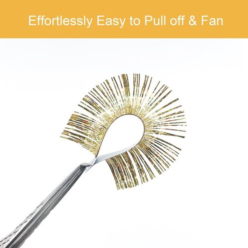 HAICHER Colored Lash Extensions CC Curl 9-18mm Mixed Lash Trays, Holographic Lash Tinsel for Eyelash Extension (Gold, Volume)