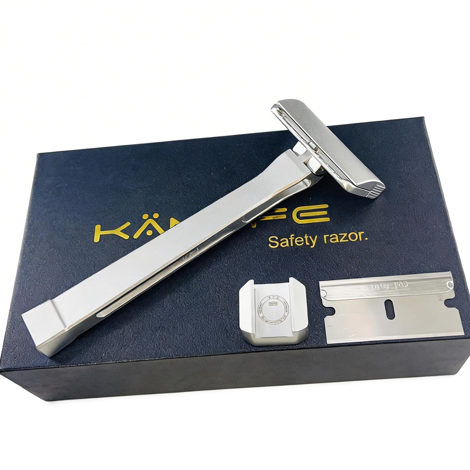 KAMPFE Upgraded Version Safety Razor Made of 6061 Aluminum Alloy Material, Comfortable shaving，GEM Single Sided Safetyshaver Shaver Handle for Men with Suction Cup Holder and Safety Razor Blades