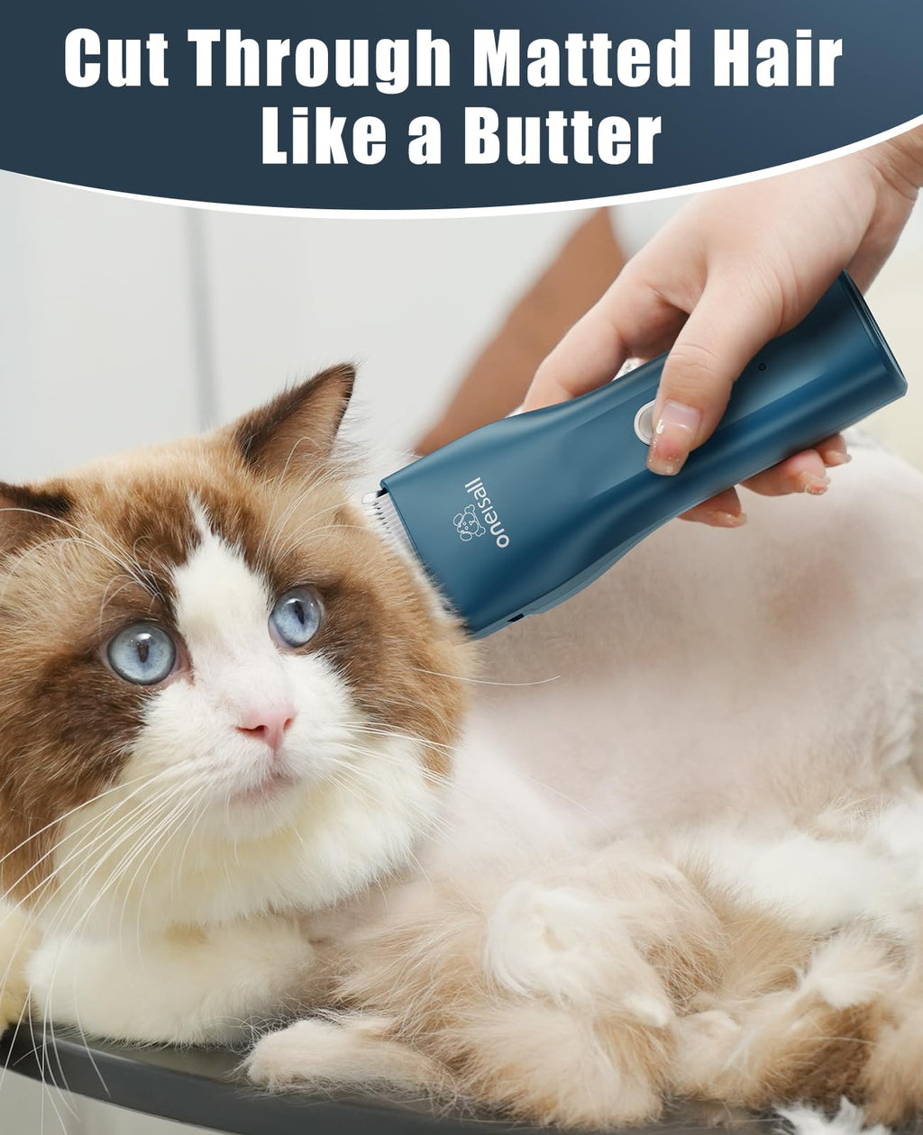 oneisall Pet Clippers for Cat Matted Hair, Quiet Pet Shaver for Cats